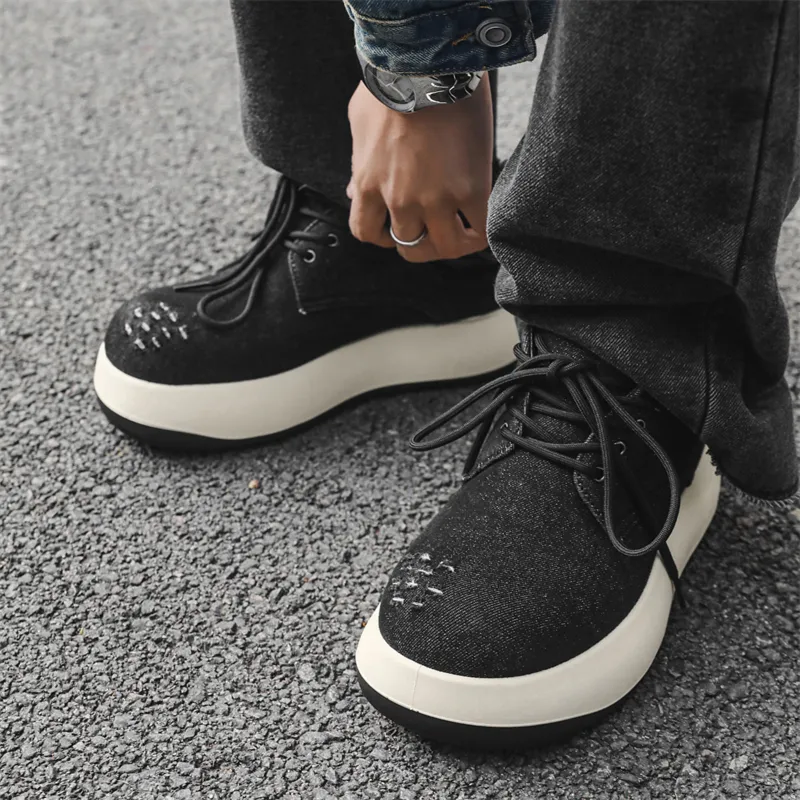 BUFFALO BOUND Anti Slip And Wear Resistant Height Increasing Low Top Skateboard Shoes Men's-3