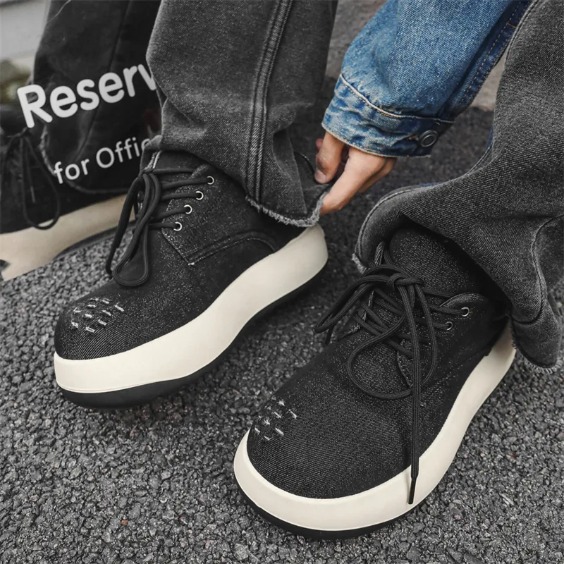 BUFFALO BOUND Anti Slip And Wear Resistant Height Increasing Low Top Skateboard Shoes Men's-4