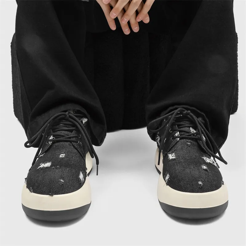 BUFFALO BOUND Anti Slip And Wear Resistant Height Increasing Low Top Skateboard Shoes Men's-3