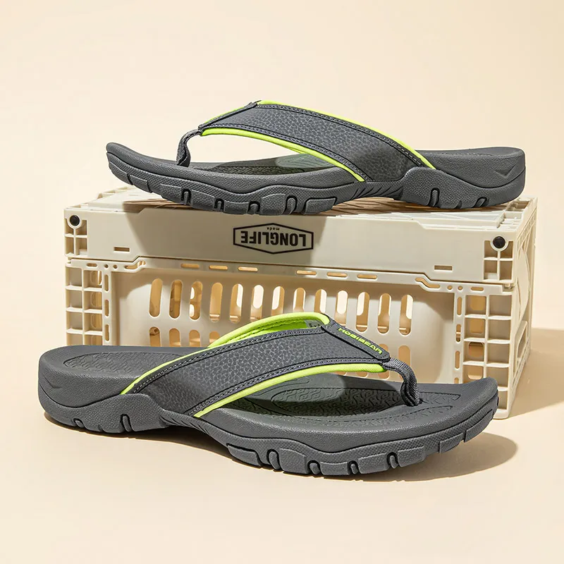 HOBIBEAR Abrasion Resistant Slip Resistant Quick Drying Flip Flops Men's-5