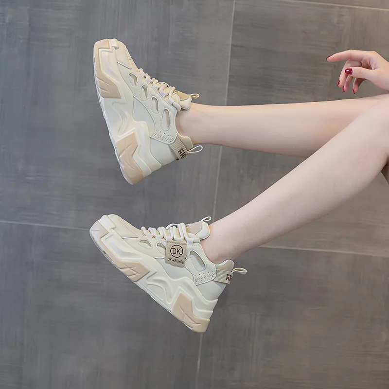 Roubini Wear-Resistant Breathable Lightweight Height Increasing Low-Top Chunky Sneakers Women's-2