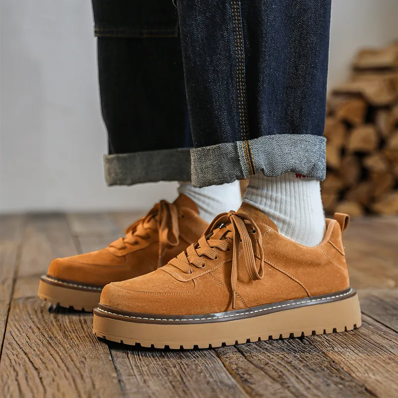 Roubini Breathable, Height Increasing, Slip Resistant Low Top Casual Shoes Men's Brown-5