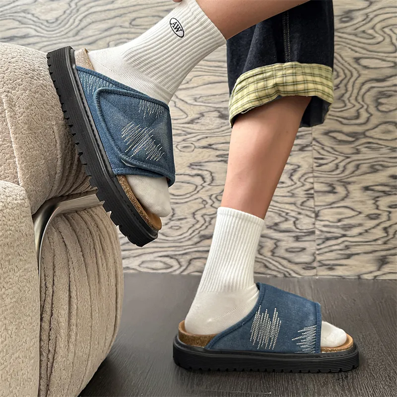 Roubini Rubber Sole Slip Resistant Abrasion Resistant Slide Slippers Unisex-6
