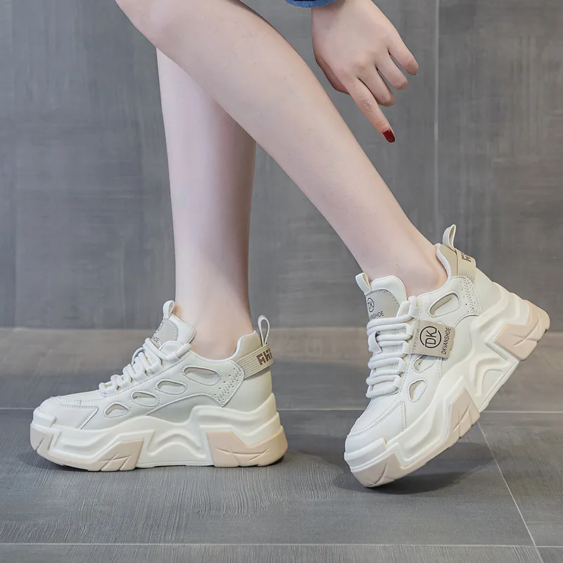Roubini Wear-Resistant Breathable Lightweight Height Increasing Low-Top Chunky Sneakers Women's-4