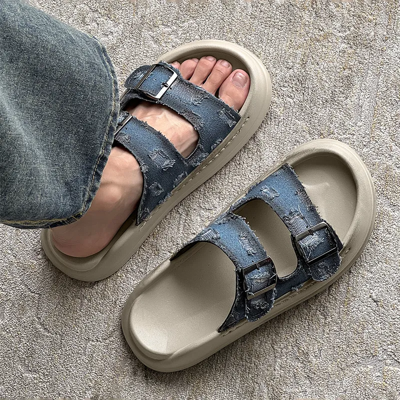 Roubini Beach Sandals Men Black Blue-9