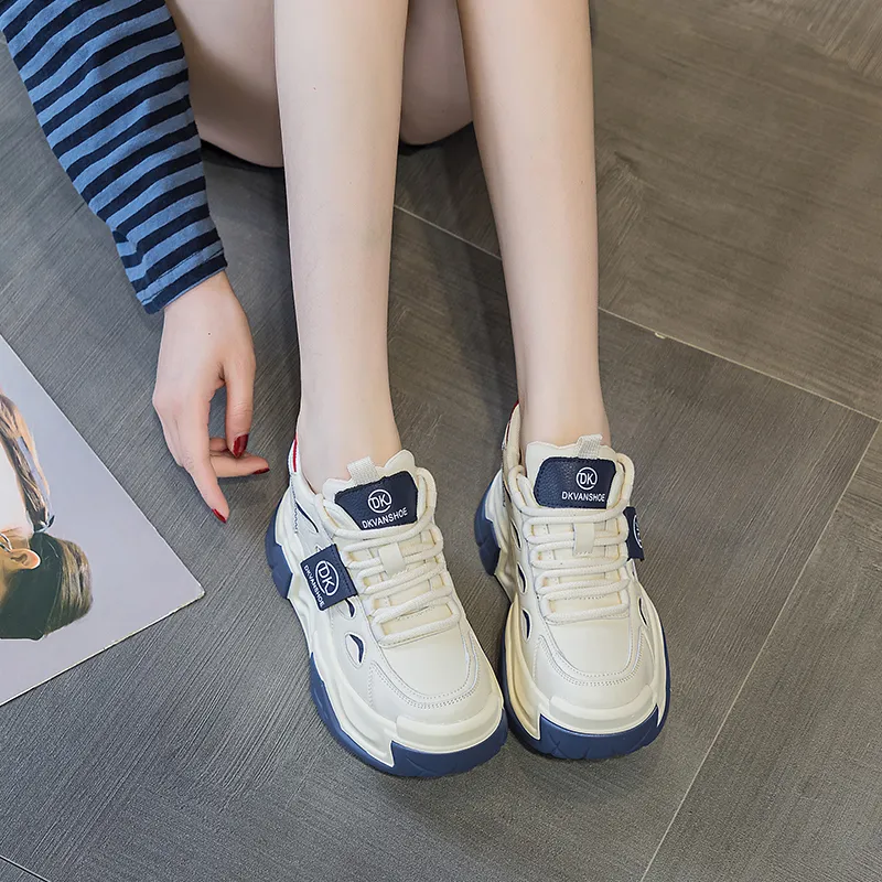 Roubini Wear-Resistant Breathable Lightweight Height Increasing Low-Top Chunky Sneakers Women's-12