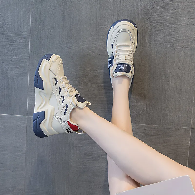 Roubini Wear-Resistant Breathable Lightweight Height Increasing Low-Top Chunky Sneakers Women's-11