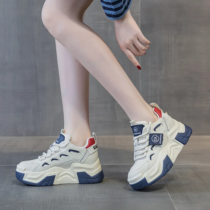 Roubini Wear-Resistant Breathable Lightweight Height Increasing Low-Top Chunky Sneakers Women's-13
