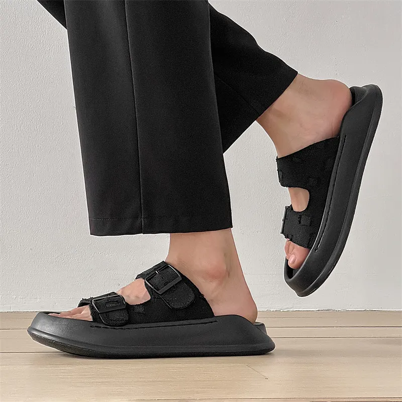 Roubini Beach Sandals Men Black Blue-13