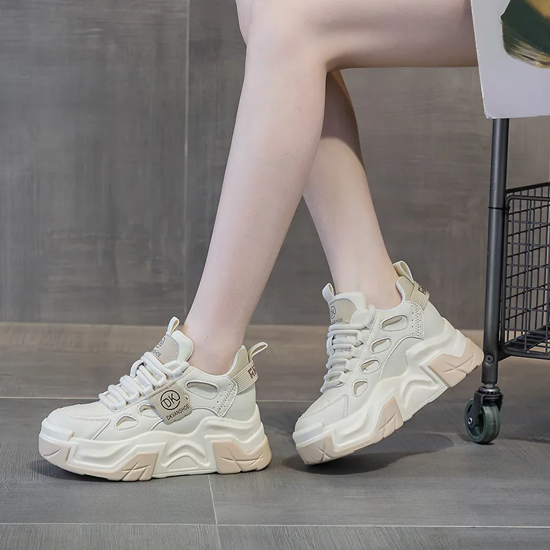 Roubini Wear-Resistant Breathable Lightweight Height Increasing Low-Top Chunky Sneakers Women's-1