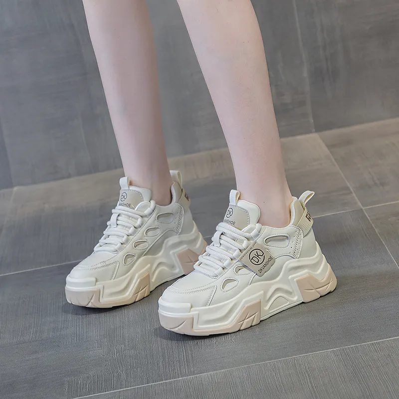 Roubini Wear-Resistant Breathable Lightweight Height Increasing Low-Top Chunky Sneakers Women's-3