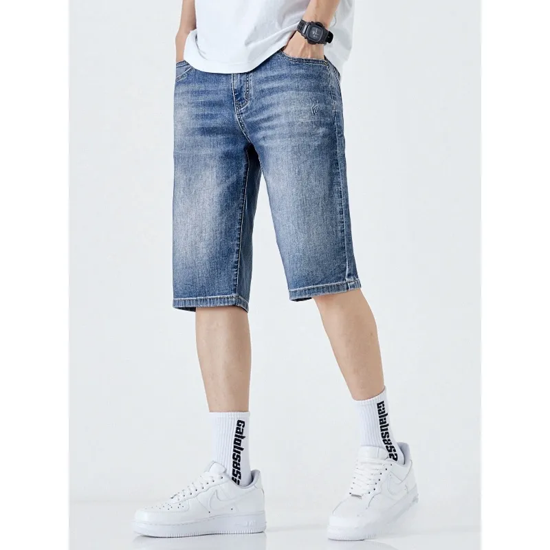 HLA JEANS Denim Shorts Men's Denim Blue Transitional Color Medium 01-5