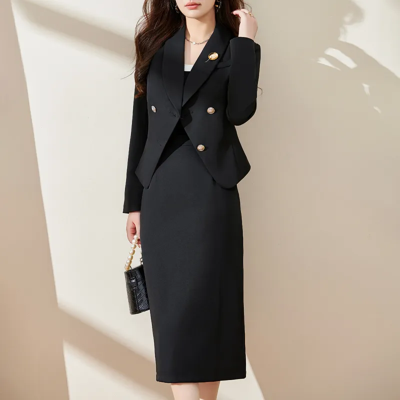 DonnaZilan Business Suit Women's Black-2