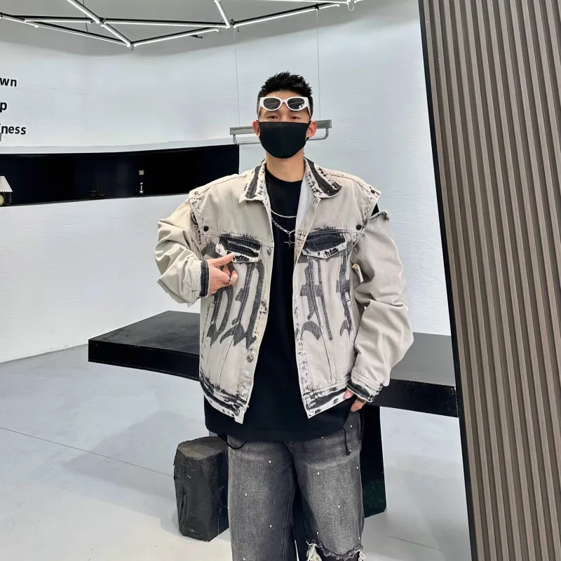 TESTUNG Denim Jacket Unisex Gray-12