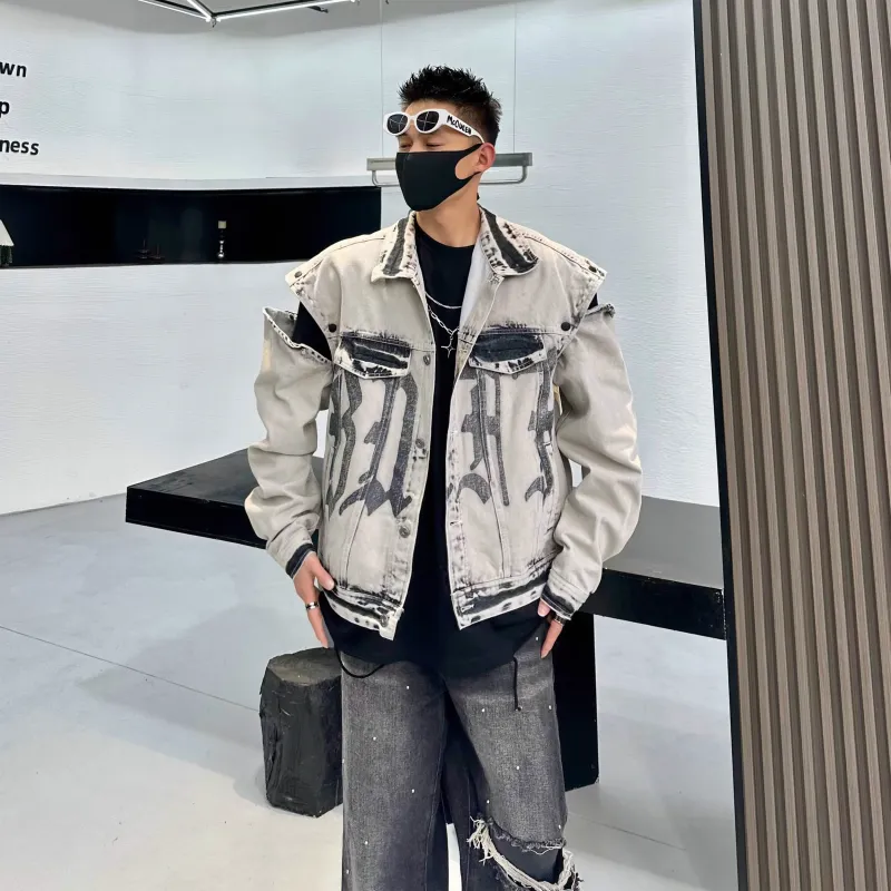TESTUNG Denim Jacket Unisex Gray-15