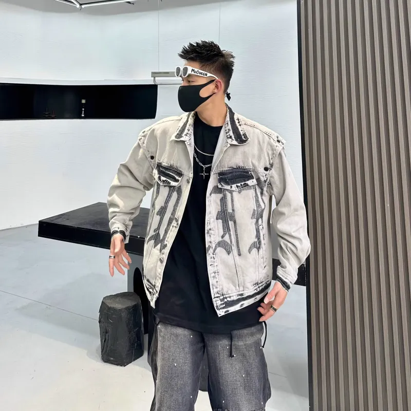 TESTUNG Denim Jacket Unisex Gray-11