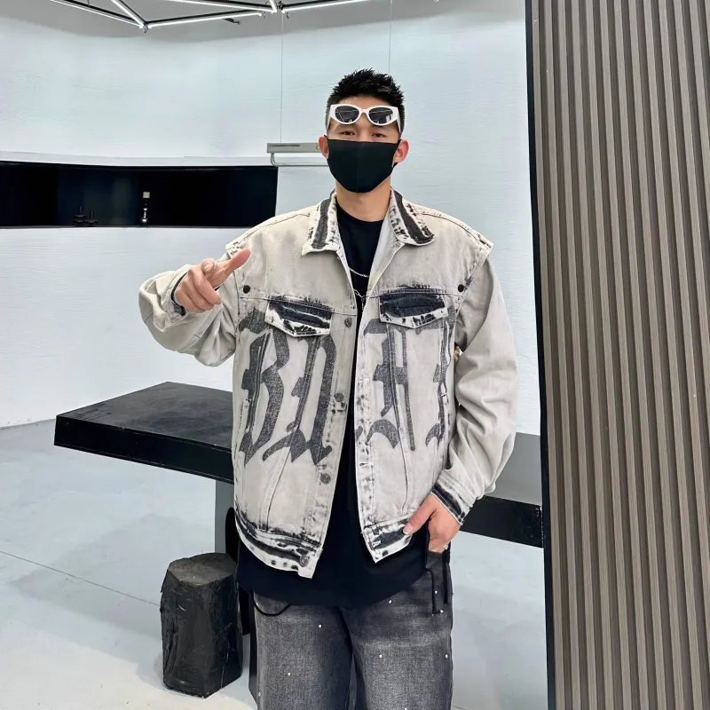 TESTUNG Denim Jacket Unisex Gray-10