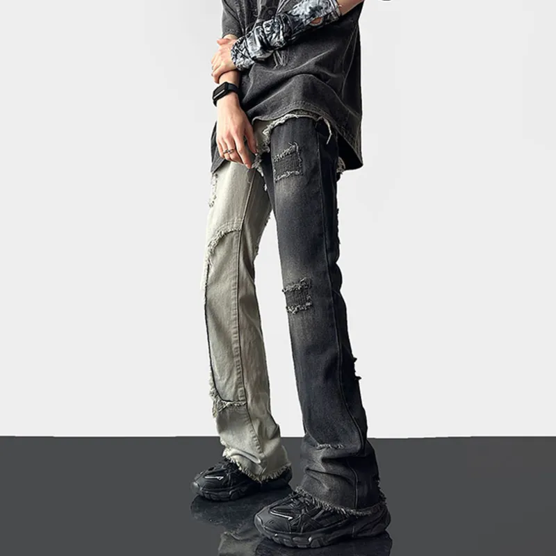Imcrasy Jeans Unisex Black & Blue Double Multicolor-5