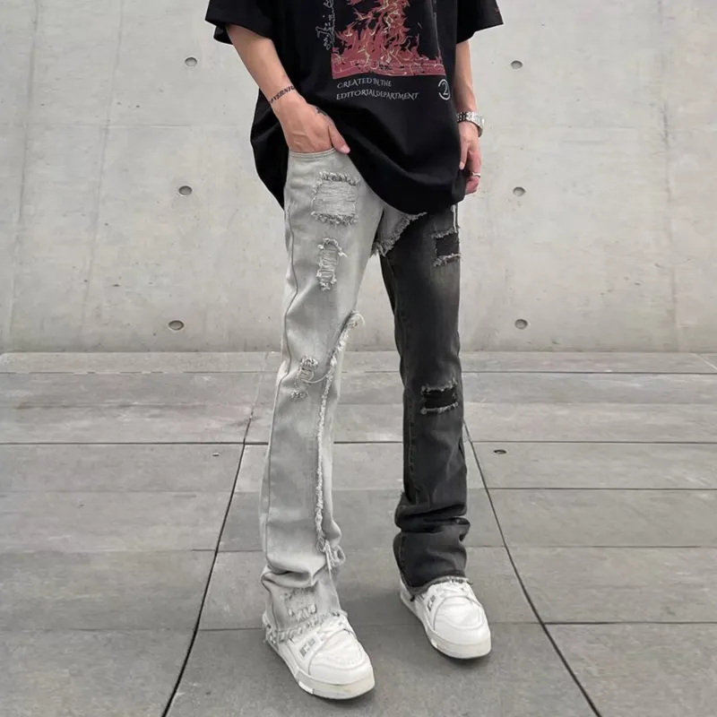 Imcrasy Jeans Unisex Black & Blue Double Multicolor-2