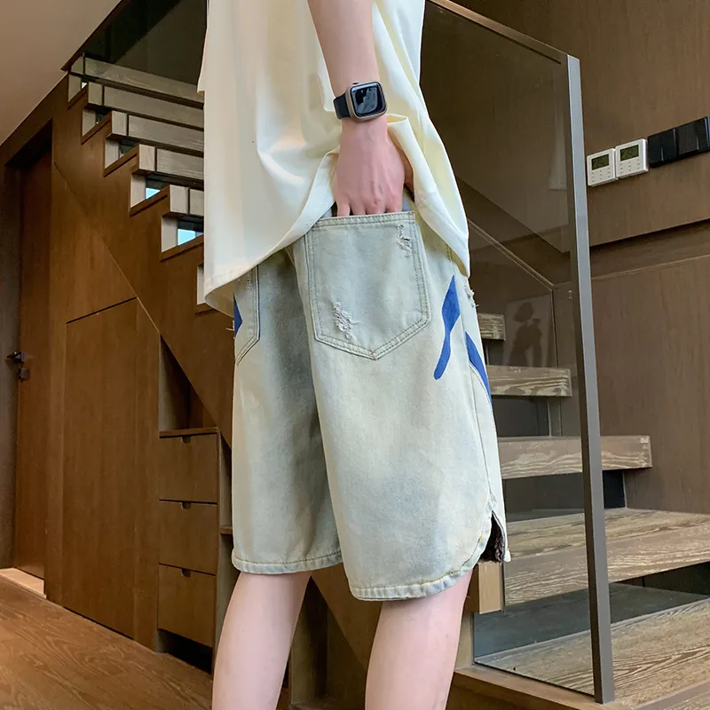 Imcrasy Denim Shorts Unisex Yellow Mud-2