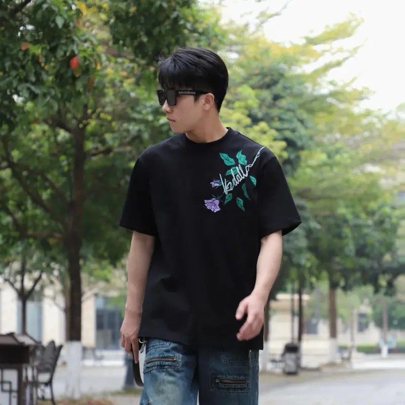 PAINT STAIN Fashion Versatile T Shirt Unisex Classic Black-9