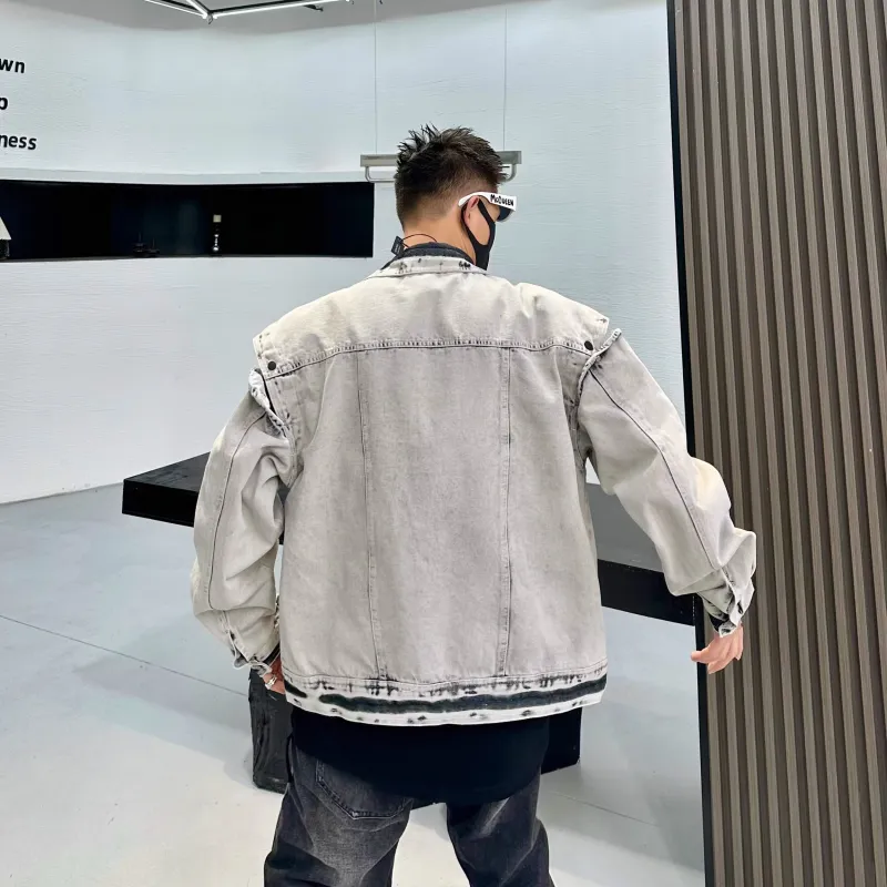 TESTUNG Denim Jacket Unisex Gray-13
