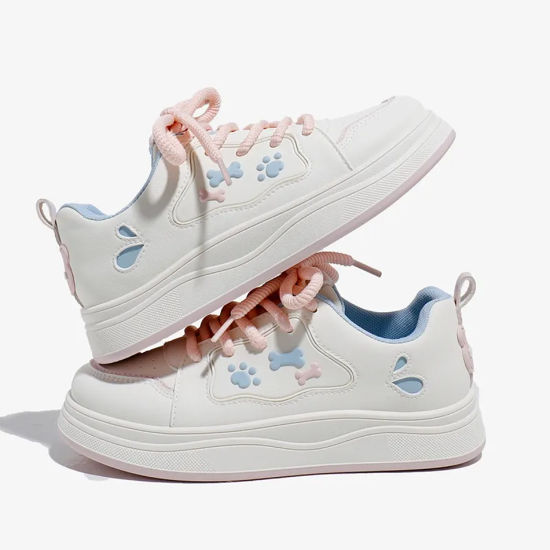 Babaya Skateboard Shoes Women's Low Top Beige Yellow/Beige Blue-7