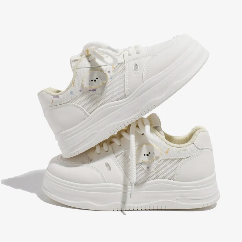 Babaya Korean Style Lightweight Platform Height Increasing Skateboard Shoes Women's-3