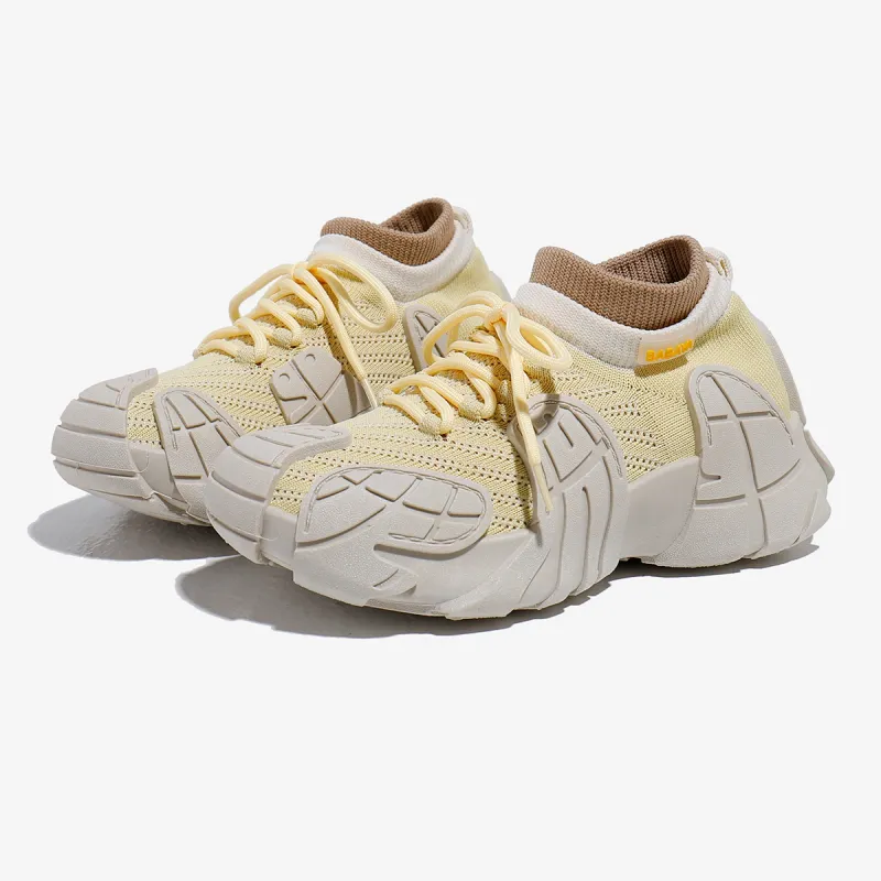 Babaya Chunky Sneakers Women's Low Top Beige/Pink/Yellow/Dragon Fruit/Black-11