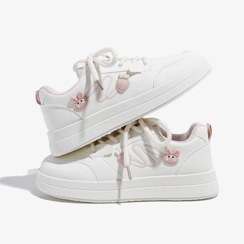 Babaya Skateboard Shoes Women's Low Top White Blue/White Pink-9