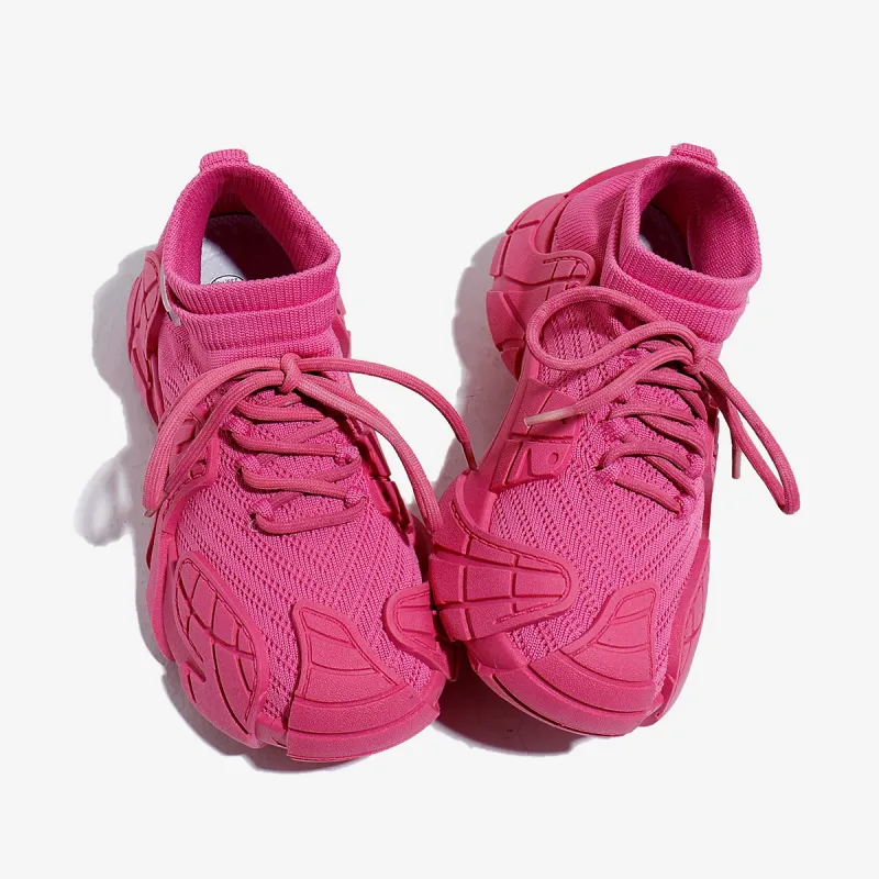 Babaya Chunky Sneakers Women's Low Top Beige/Pink/Yellow/Dragon Fruit/Black-19
