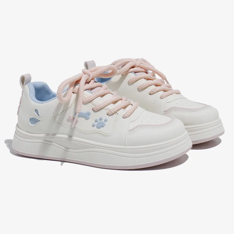 Babaya Skateboard Shoes Women's Low Top Beige Yellow/Beige Blue-8