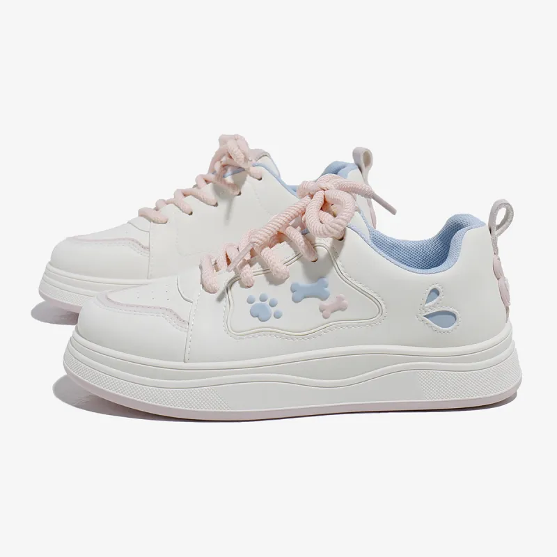 Babaya Skateboard Shoes Women's Low Top Beige Yellow/Beige Blue-6