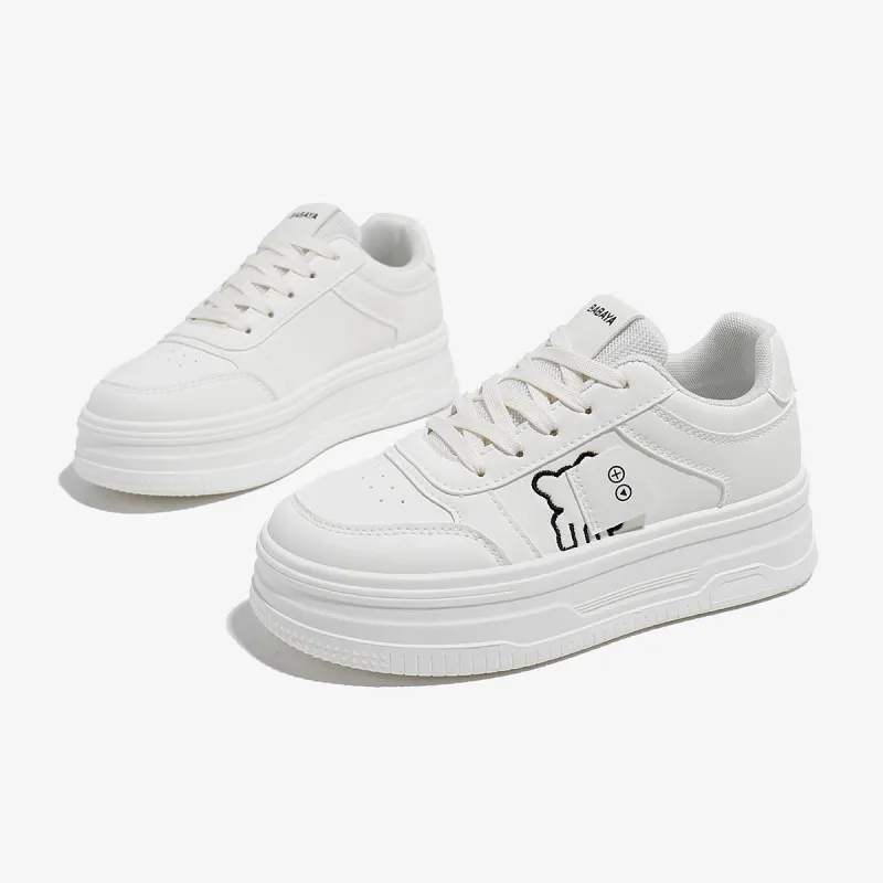 Babaya Skateboard Shoes Women's Low Top Beige Burgundy/Beige-6