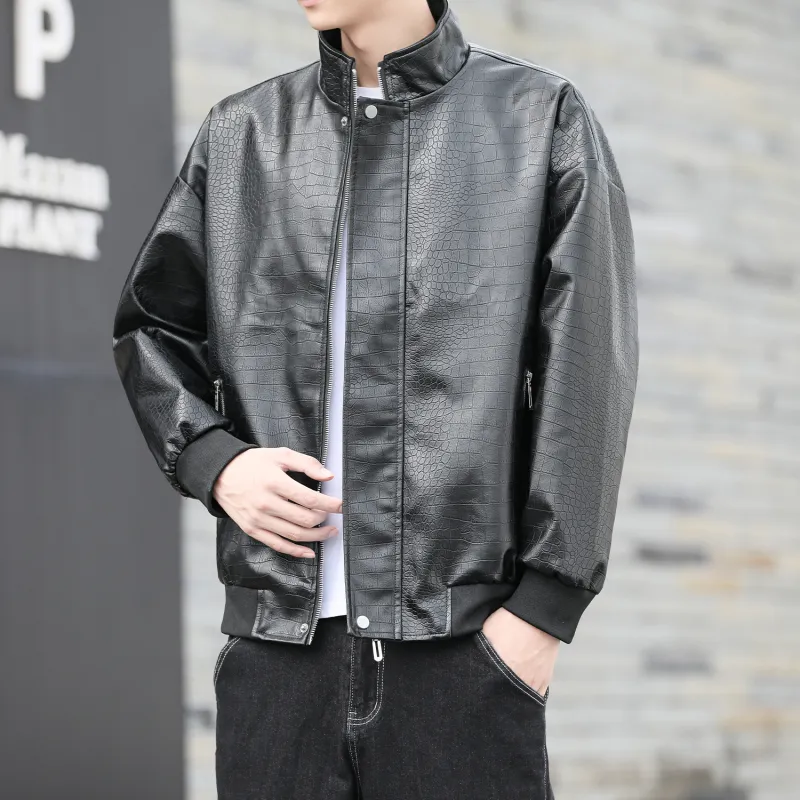 TELENT Leather Jacket Unisex Black-12