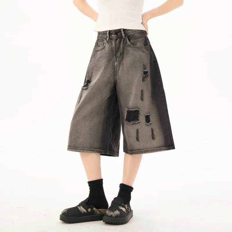 TELENT Denim Shorts Unisex Black-3
