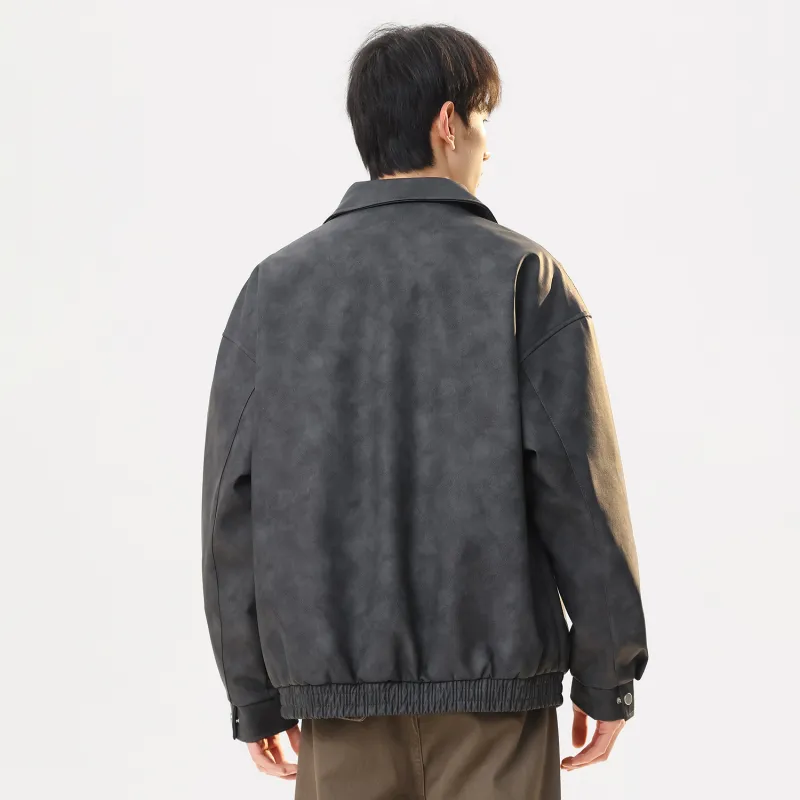 TELENT Leather Jacket Unisex Dark Gray-15