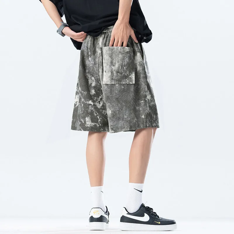 TELENT Casual Shorts Unisex Gray White-3