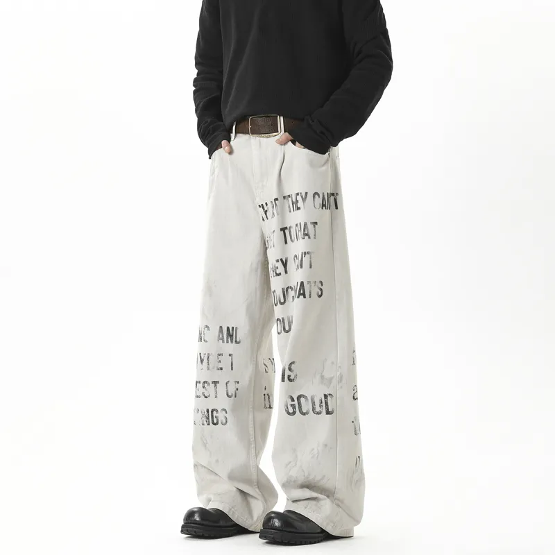 TELENT Jeans Unisex Gray Apricot-4