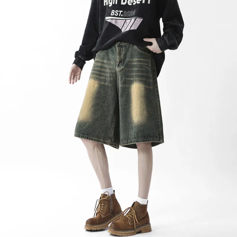TELENT Denim Shorts Unisex Washed Color-5