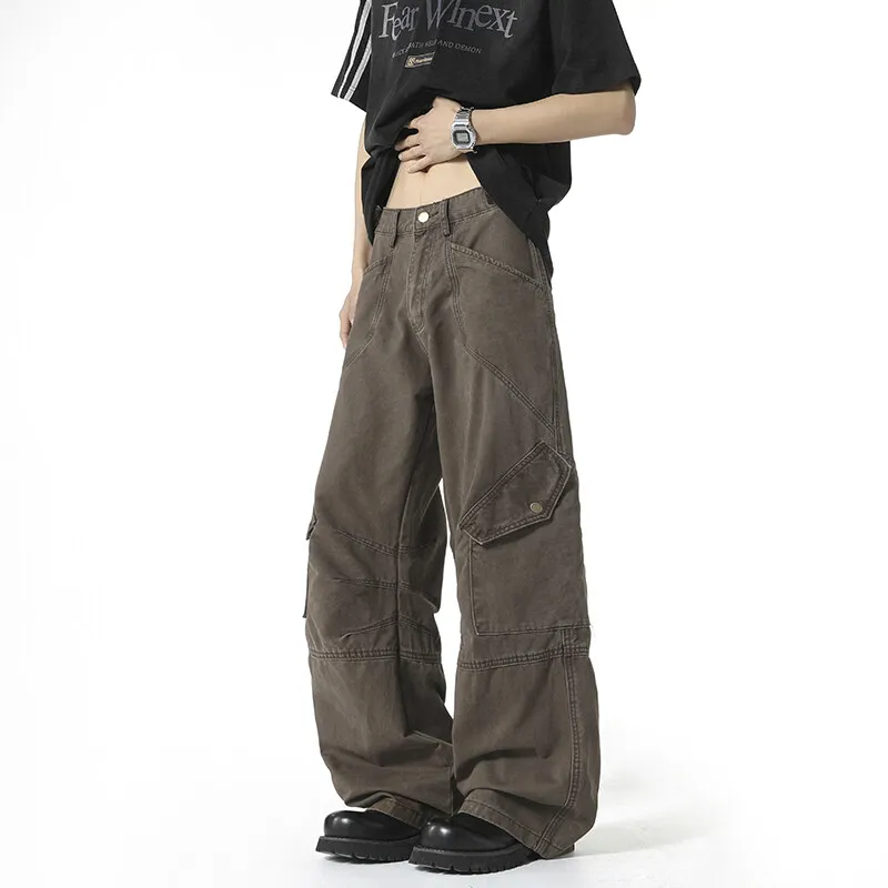TELENT Cargo Pants Unisex Brown Coffee-2