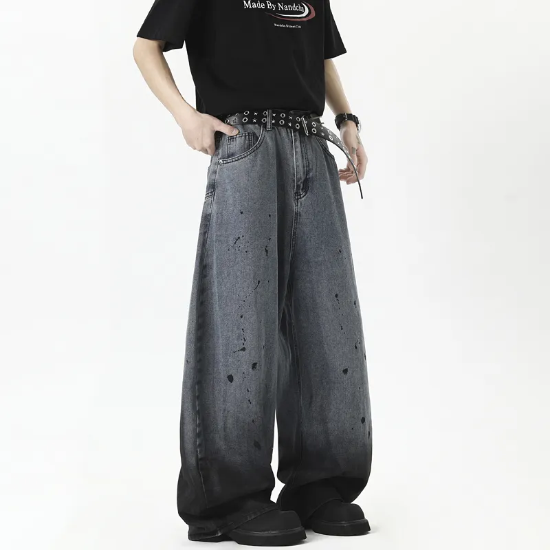 TELENT Jeans Unisex Ink Splatter Blue-2