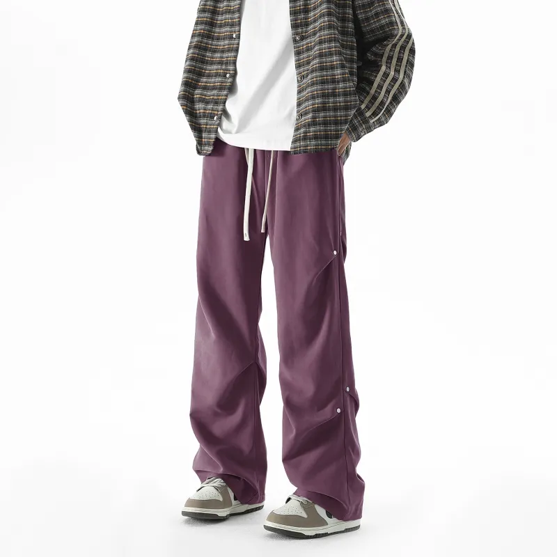 TELENT Casual Pants Unisex Rose Red-28