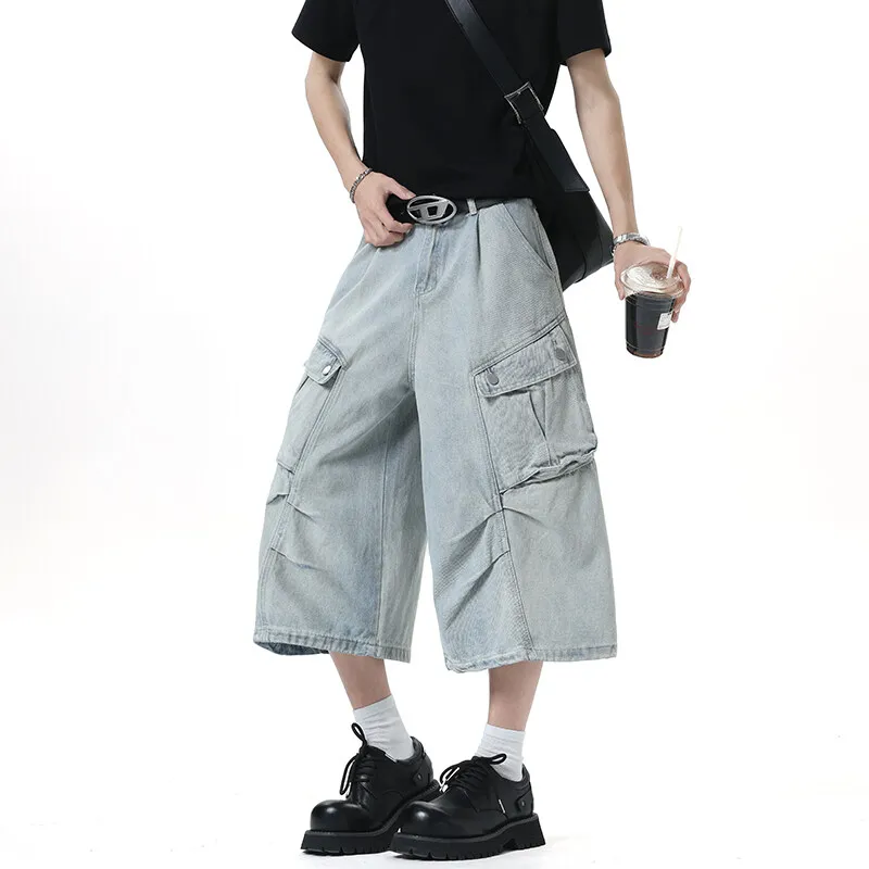 TELENT Denim Shorts Unisex Light Blue-3