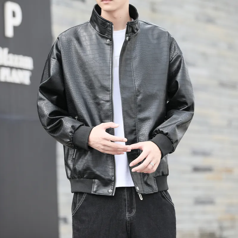 TELENT Leather Jacket Unisex Black-13