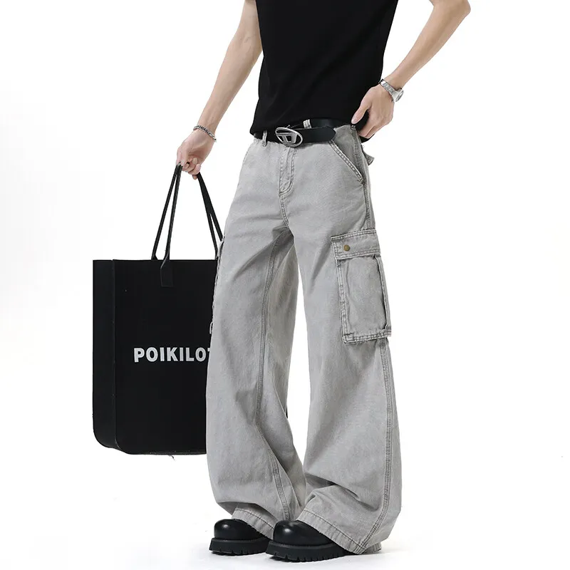TELENT Cargo Pants Unisex Light Gray-3