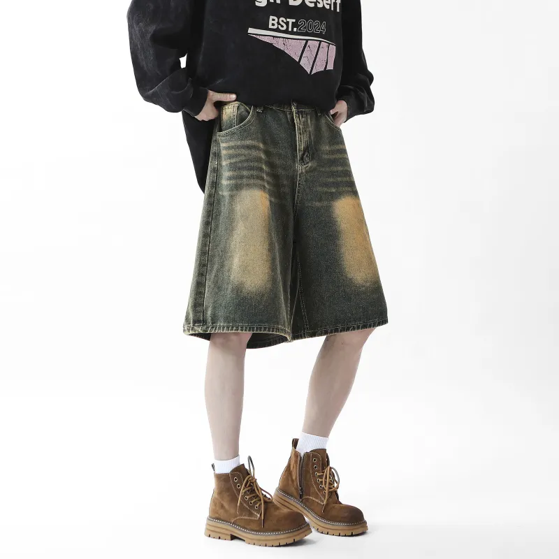 TELENT Denim Shorts Unisex Washed Color-3