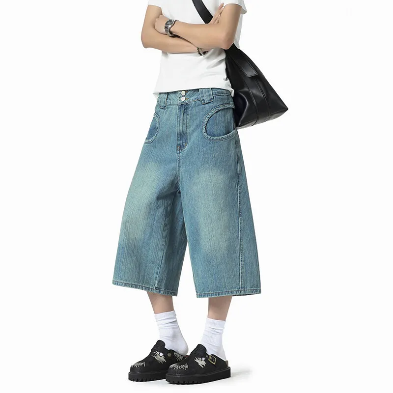 TELENT Denim Shorts Unisex Blue-5