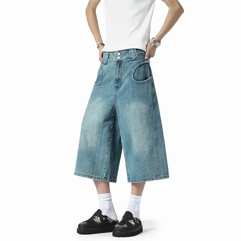 TELENT Denim Shorts Unisex Blue-3