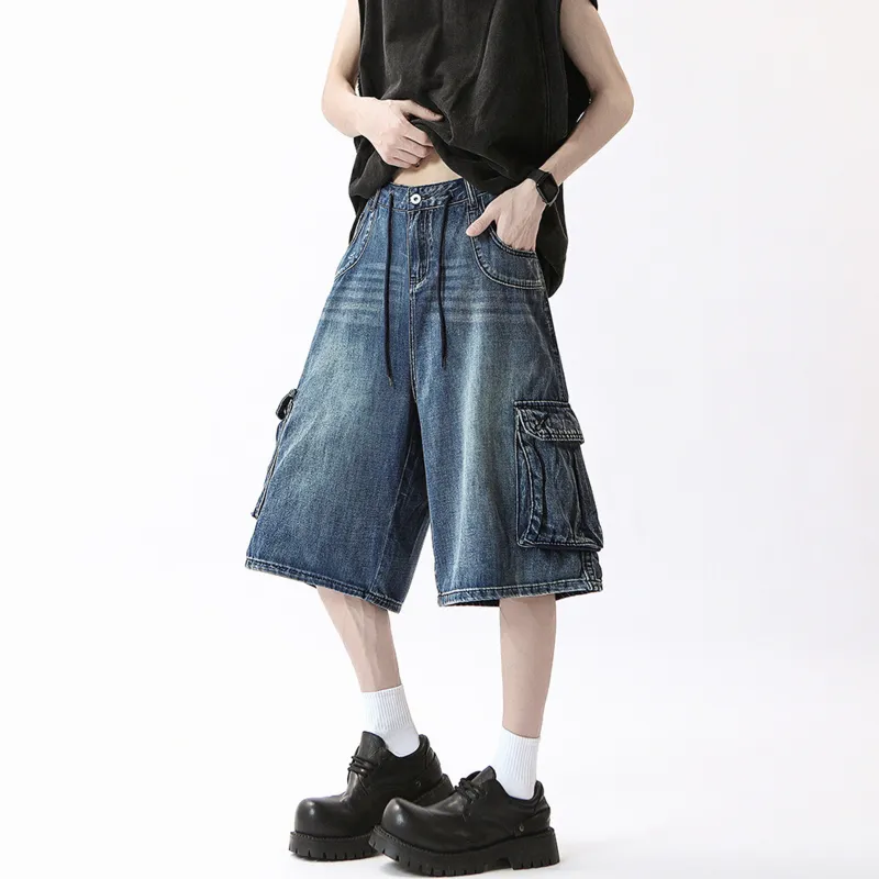 TELENT Denim Shorts Unisex Blue-3